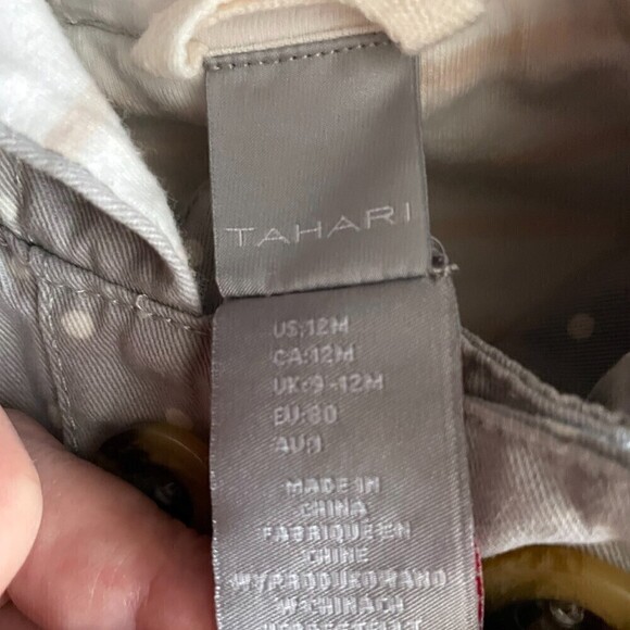 ❤️ TAHARI Polka Dot Gray And White Hoodie Jacket Size 12 Months - Picture 5 of 7